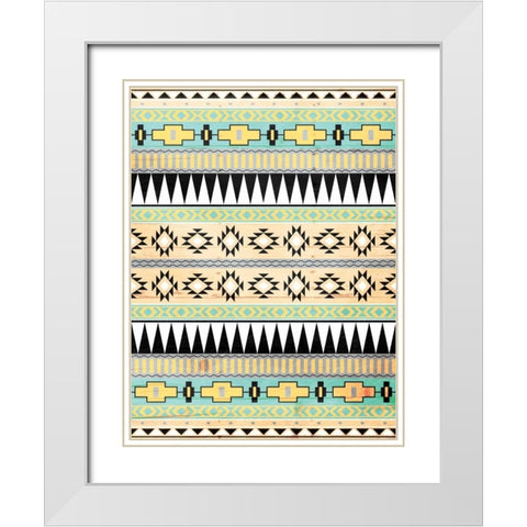 Neutral Aztec Mate White Modern Wood Framed Art Print with Double Matting by Grey, Jace