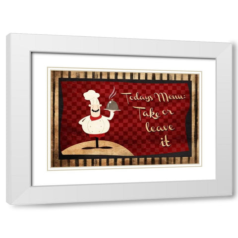 Todays Menu White Modern Wood Framed Art Print with Double Matting by Grey, Jace