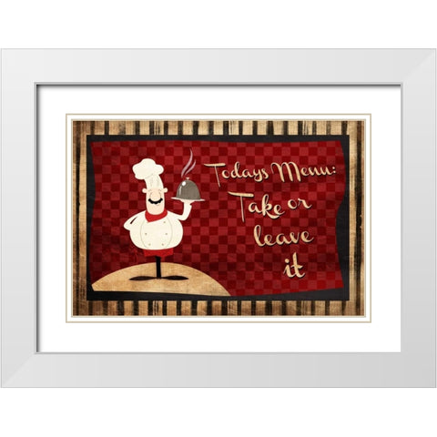 Todays Menu White Modern Wood Framed Art Print with Double Matting by Grey, Jace