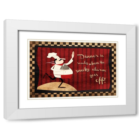 Dinner Is Ready White Modern Wood Framed Art Print with Double Matting by Grey, Jace