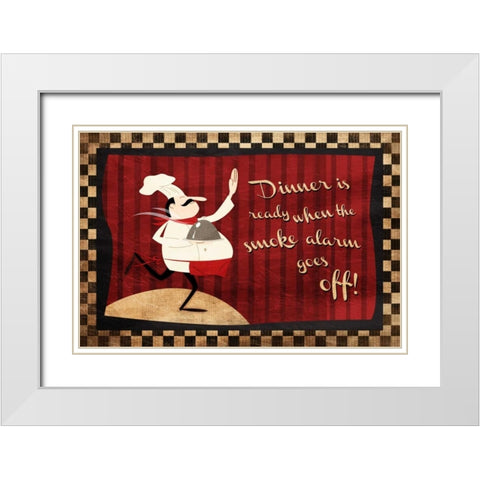 Dinner Is Ready White Modern Wood Framed Art Print with Double Matting by Grey, Jace