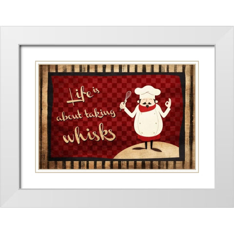 Taking Whisks White Modern Wood Framed Art Print with Double Matting by Grey, Jace