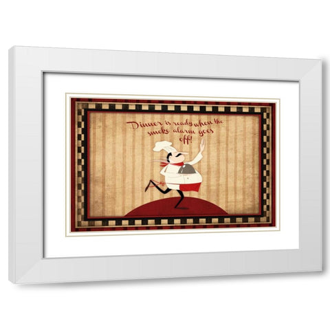 Smoke Alarm White Modern Wood Framed Art Print with Double Matting by Grey, Jace