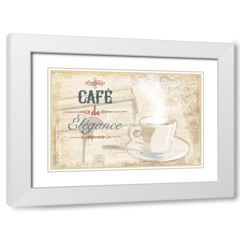 Cafe Elegance White Modern Wood Framed Art Print with Double Matting by Grey, Jace