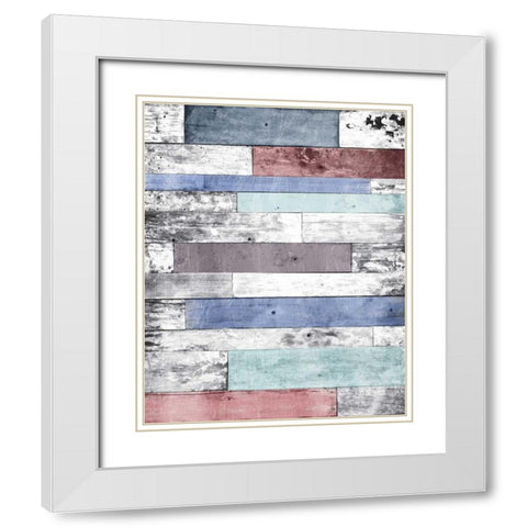 Pastel Wood White Modern Wood Framed Art Print with Double Matting by Grey, Jace