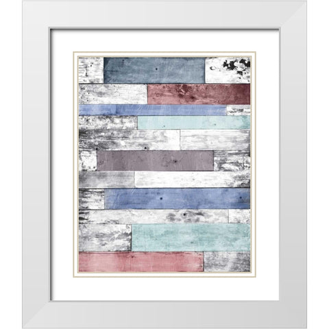 Pastel Wood White Modern Wood Framed Art Print with Double Matting by Grey, Jace