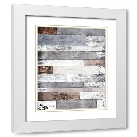 Pastel Wood Three White Modern Wood Framed Art Print with Double Matting by Grey, Jace