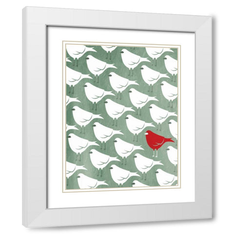 Stand Out Red White Modern Wood Framed Art Print with Double Matting by Grey, Jace