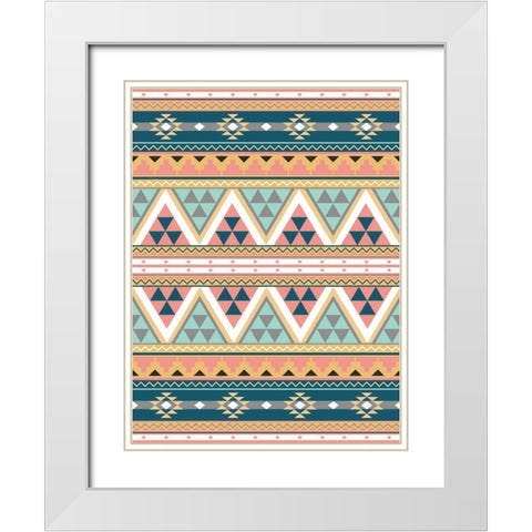 Cotton Candy Aztec White Modern Wood Framed Art Print with Double Matting by Grey, Jace