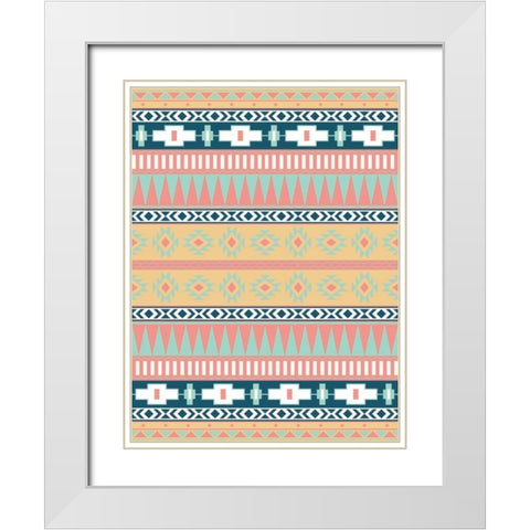 Cotton Candy Aztec Mate White Modern Wood Framed Art Print with Double Matting by Grey, Jace