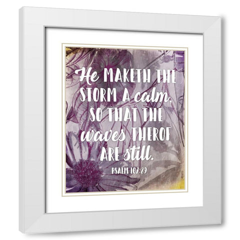 Waves Psalm White Modern Wood Framed Art Print with Double Matting by Grey, Jace