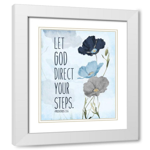 Let God White Modern Wood Framed Art Print with Double Matting by Grey, Jace