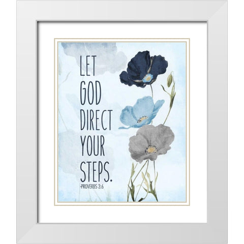 Let God White Modern Wood Framed Art Print with Double Matting by Grey, Jace