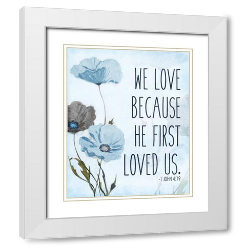 We Love White Modern Wood Framed Art Print with Double Matting by Grey, Jace
