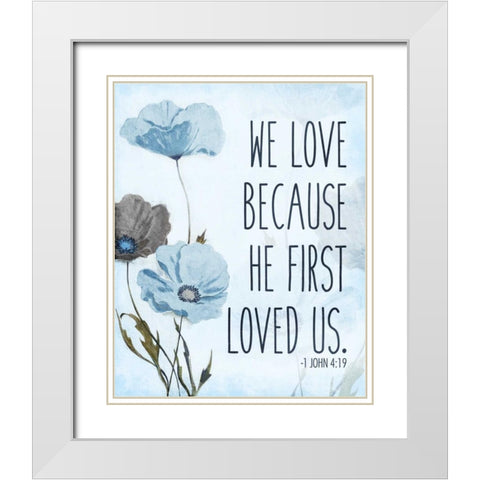 We Love White Modern Wood Framed Art Print with Double Matting by Grey, Jace