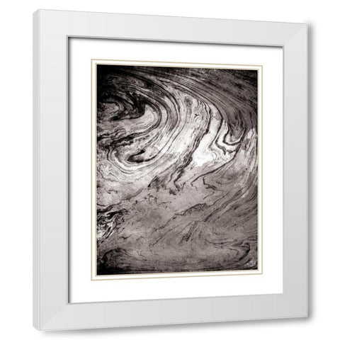 Grey Sea Marble White Modern Wood Framed Art Print with Double Matting by Grey, Jace
