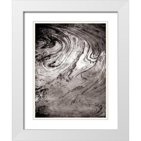 Grey Sea Marble White Modern Wood Framed Art Print with Double Matting by Grey, Jace