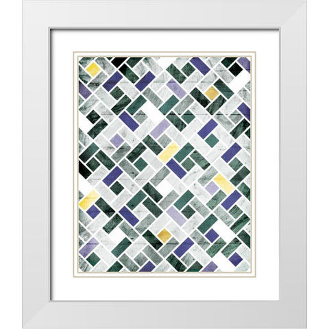 Emerald Smoke Tile White Modern Wood Framed Art Print with Double Matting by Grey, Jace