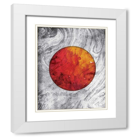 Marble Mars White Modern Wood Framed Art Print with Double Matting by Grey, Jace