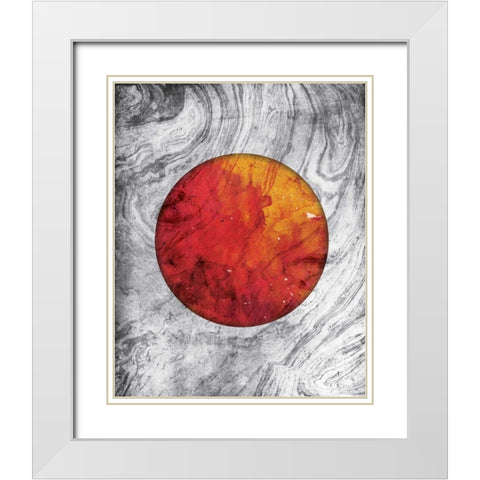 Marble Mars White Modern Wood Framed Art Print with Double Matting by Grey, Jace
