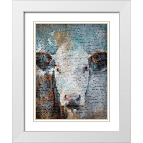 Cow Scales White Modern Wood Framed Art Print with Double Matting by Grey, Jace