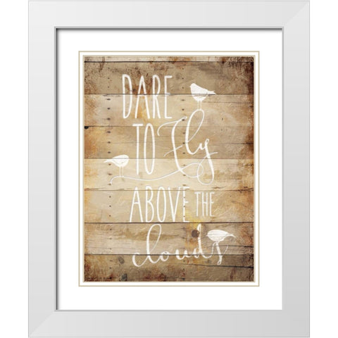Dare Birds White Modern Wood Framed Art Print with Double Matting by Grey, Jace