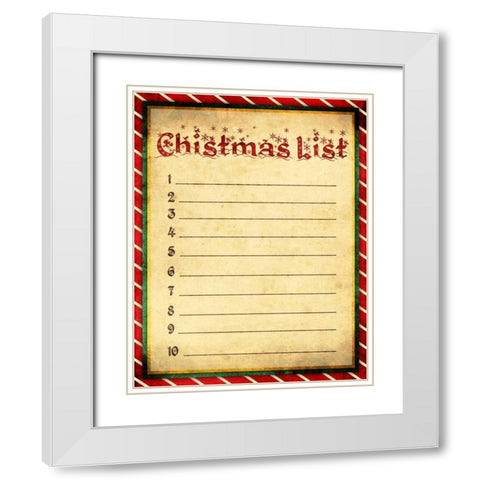 Christmas List White Modern Wood Framed Art Print with Double Matting by Grey, Jace
