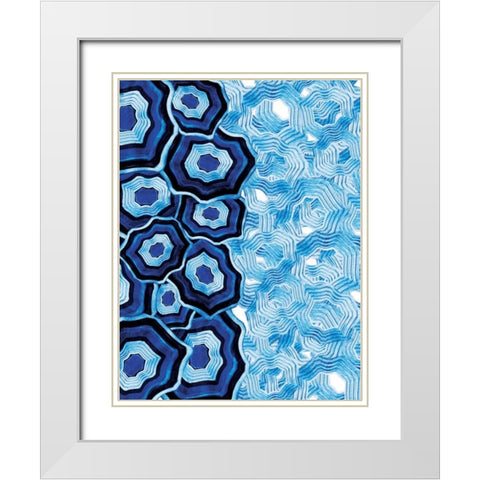 Half Of Blue White Agates White Modern Wood Framed Art Print with Double Matting by Grey, Jace