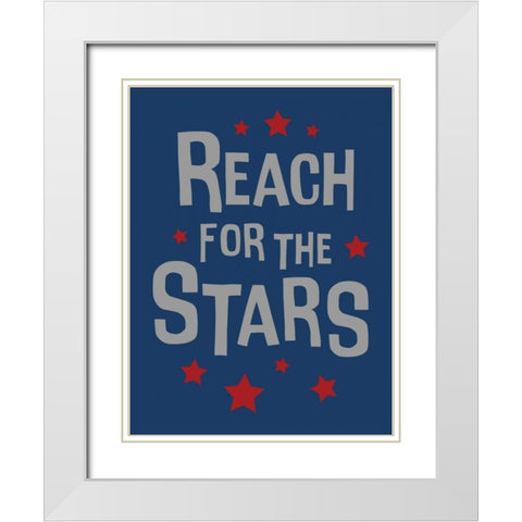 Reach For The Stars White Modern Wood Framed Art Print with Double Matting by Grey, Jace