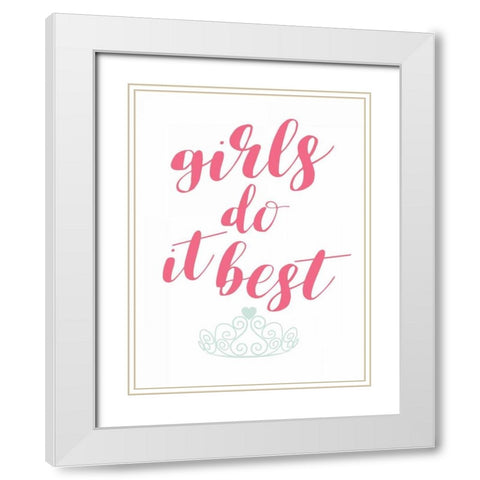 Girls Do It White Modern Wood Framed Art Print with Double Matting by Grey, Jace