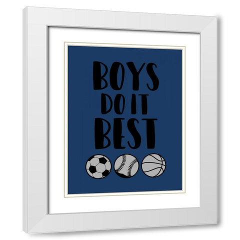 Boys Do It White Modern Wood Framed Art Print with Double Matting by Grey, Jace