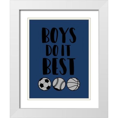 Boys Do It White Modern Wood Framed Art Print with Double Matting by Grey, Jace