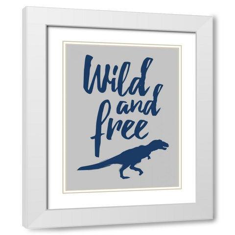 Wild Dinosuar White Modern Wood Framed Art Print with Double Matting by Grey, Jace