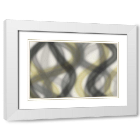 Blurred Lines White Modern Wood Framed Art Print with Double Matting by Grey, Jace