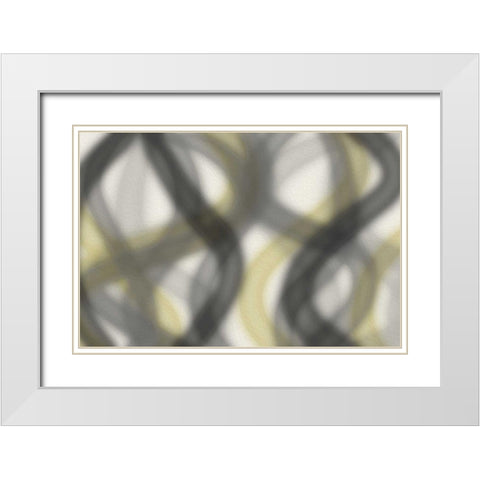 Blurred Lines White Modern Wood Framed Art Print with Double Matting by Grey, Jace