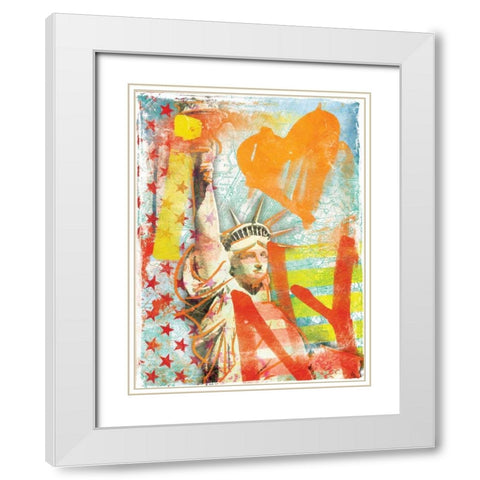 I Love Ny White Modern Wood Framed Art Print with Double Matting by Grey, Jace