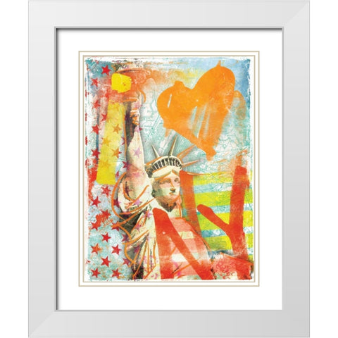 I Love Ny White Modern Wood Framed Art Print with Double Matting by Grey, Jace