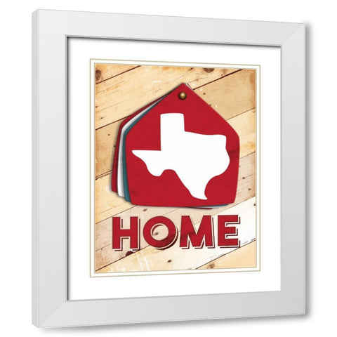 Texas Home Swatch White Modern Wood Framed Art Print with Double Matting by Grey, Jace