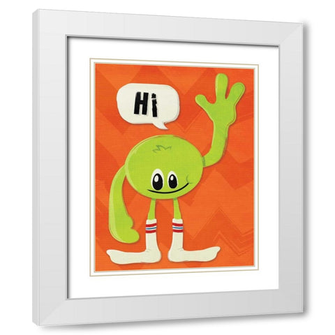 Monster Hi White Modern Wood Framed Art Print with Double Matting by Grey, Jace