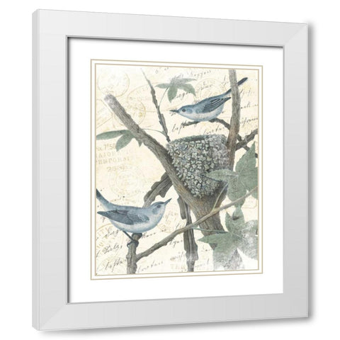 Bird Mail White Modern Wood Framed Art Print with Double Matting by Grey, Jace
