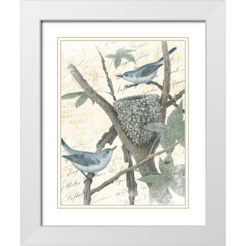 Bird Mail White Modern Wood Framed Art Print with Double Matting by Grey, Jace