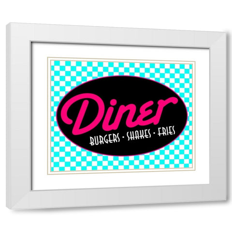 Diner Bright White Modern Wood Framed Art Print with Double Matting by Grey, Jace