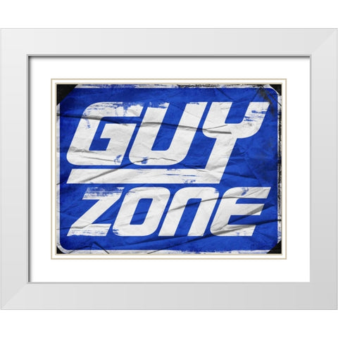 Guy Zone Sign White Modern Wood Framed Art Print with Double Matting by Grey, Jace