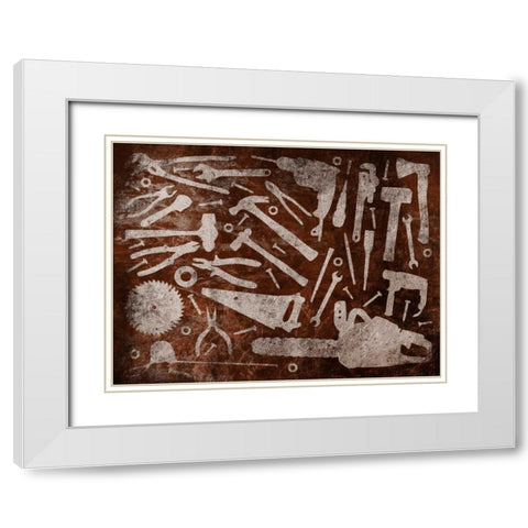 Rust Tools White Modern Wood Framed Art Print with Double Matting by Grey, Jace