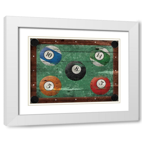 Pool Table White Modern Wood Framed Art Print with Double Matting by Grey, Jace