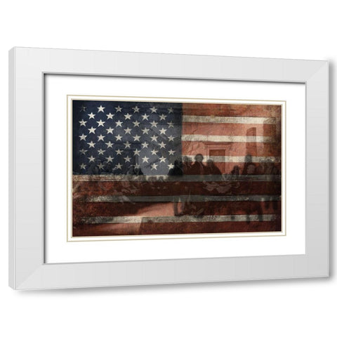 Declare USA White Modern Wood Framed Art Print with Double Matting by Grey, Jace