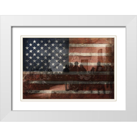 Declare USA White Modern Wood Framed Art Print with Double Matting by Grey, Jace