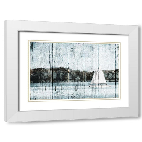 Relaxing boat White Modern Wood Framed Art Print with Double Matting by Grey, Jace
