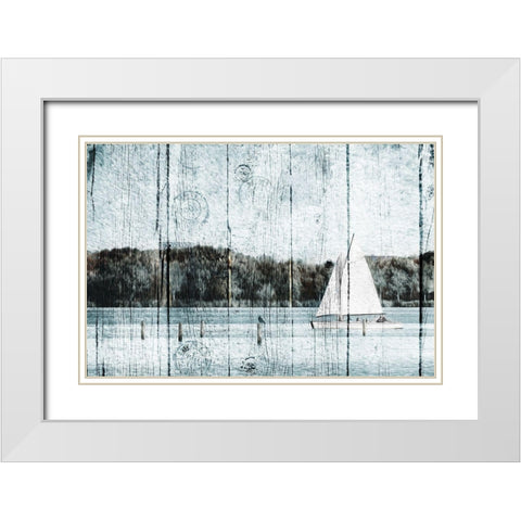 Relaxing boat White Modern Wood Framed Art Print with Double Matting by Grey, Jace