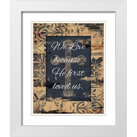 Loved Us White Modern Wood Framed Art Print with Double Matting by Grey, Jace